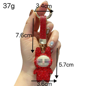 Nouveau porte-clés scintillant transfrontalier, pendentif de <span class=keywords><strong>sac</strong></span> à <span class=keywords><strong>dos</strong></span> entièrement orné de diamants, figurine exquise incrustée de diamants, cadeau en strass - Product Image 4