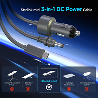 Cable de Alimentación 3 en 1 para Starlink Mini de 5 Metros, Cable de Alimentación CC Resistente al Agua, Cargador USB-C/para Automóvil/Cable de Alimentación CC a CC para Starlink Mini