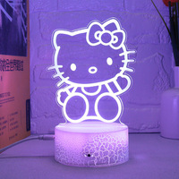Dessin animé kitty petite veilleuse led lampe de table 3d créative