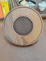 Plateau à thé rond en bois massif, accessoire de thé Kung Fu, plateau de service en bois naturel avec drainage, table à thé pour la décoration de la salle de thé