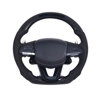 Convient pour Cadillac CT-5/CT-4 : Volant en fibre de carbone avec éclairage LED noir, modification et mise à niveau du bouton de démarrage