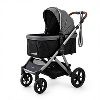Poussette pour chien robuste 2026, capacité 40 kg, pliage à un bouton, en alliage d'aluminium, transport portable pour animaux de compagnie