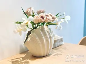 Moderne einfache kreative Keramik-Schale Vase Schreibtisch-Arrangement Wohnzimmer Blumenarrangement getrockneter Blumenstrauß Vase Ornament