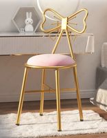Chaise de maquillage et de salle à manger moderne détachable pour chambre de fille, motif papillon princesse