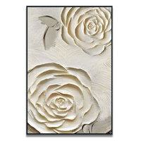 Peinture à l'huile originale de haute qualité, peinte à la main, blanche, texturée 3D, abstraite, fleurs, imperméable, toile écologique, pour hôtel, mur