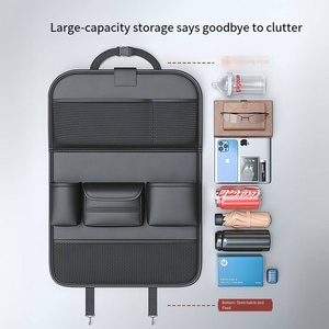 Organisateur de siège arrière de voiture avec support pour tablette, 6 poches de rangement, plateau pliable, protège-dossier de siège, accessoires de voyage - Product Image 5