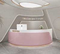 Comptoir de caisse demi-rond sur mesure, bureau d'accueil de luxe, bureau de réception demi-rond, vente en gros