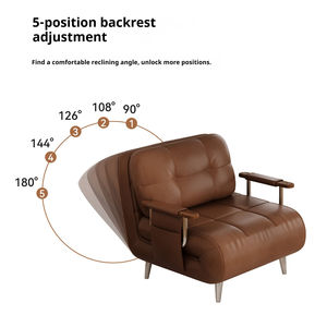<strong>High</strong> Quality European Luxury Modern Single <strong>Double</strong> Leather Sofa Bed <strong>Small</strong> Size Apartment <strong>Sleeper</strong> Folding Pull Out Sofa Bed - Product Image 4