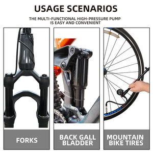 Mini <span class=keywords><strong>pompe</strong></span> à main portable haute pression 300PSI pour vélo <span class=keywords><strong>vtt</strong></span> pour fourche à <span class=keywords><strong>Suspension</strong></span> arrière et amortisseurs pneumatiques Mini jauge de vélo - Product Image 5