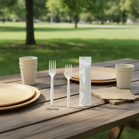 Ensemble de couverts biodégradables et compostables en CPLA de qualité supérieure avec cuillère, fourchette et couteau, certifié BPI, idéal pour les cadeaux d'entreprise