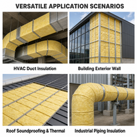 Vente en gros de matériaux de construction Panneaux en mousse insonorisants Emballage d'isolation Produits d'isolation thermique en laine de fibre de verre