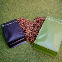 Boîtes d'emballage de café en plastique biodégradable au design élégant et astucieux, sacs à fermeture éclair personnalisables pour l'alimentation et le shopping, avec logo et couleur personnalisés