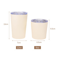 Vaso Térmico Personalizado con Logotipo, de Acero Inoxidable de Doble Pared y Aislamiento al Vacío, de 8oz/12oz, Mini Taza de Leche, Taza de Viaje para Café, Vaso para Auto con Tapa