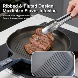 Padella Smart in Alluminio per Bistecche e Uova, Antiaderente con Fondo Piatto Composito, Wok per Uso Domestico e Piani a Induzione - Direttamente dalla Fabbrica - Product Image 1