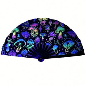 Abanicos de Mano Tradicionales de Bambú de 33 cm con Tela Pintada, Historia Corporativa, Cronología de la Empresa, Recuerdo para el Personal, Arte Folclórico, Amor - Product Image 2