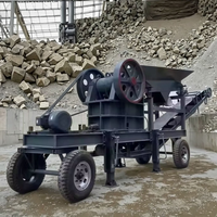 Petite machine de concassage à mâchoires portable électrique/moteur diesel pour roches, galets de rivière, gravier, granit, basalte, calcaire, quartz et pierres
