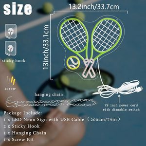 Tennis Letreros Neon LED indoor hanging ambient light shop <b>sign</b> wall decoration light entrance indicator light luminous <b>sign</b> - Product Image 4