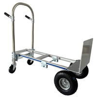 Chariot de manutention pliable en aluminium conforme CE, 2 en 1, 4 roues, chariot à plateforme, chariot à bagages