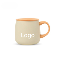 Mug de table isotherme sous vide avec revêtement céramique intérieur en acier inoxydable SUS304, poignée et couvercle à glissière pour bureau