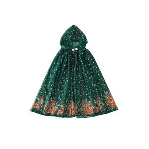 Nuovo Mantello in Tulle <span class=keywords><strong>Verde</strong></span> per Bambine per Feste di Natale e Halloween con Cappuccio - Product Image 2