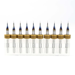 50 Pcs <b>Mini</b> <b>Drill</b> Bit Set 0.1mm-0.15mm Spiral Coated Hard Printed Circuit Board <b>Drill</b> Bits Kit Steel - Product Image 1