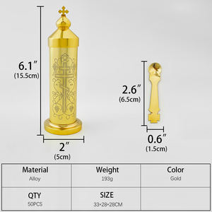 HT din ürün satış yüksek kalite kilise malzemeleri ortodoks aksesuarları dini altın kaplama kilise kutsal su seti - Product Image 3