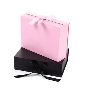 리본 나비 넥타이 최고 품질 하드 종이 보드 핑크 색상 선물 상자 직접 공장 고급 종이 선물 상자 소매