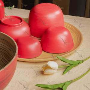 Ensemble de vaisselle personnalisé en bambou filé écologique fait à la main, bols en riz naturels jetables, fabricant durable au Vietnam - Product Image 5