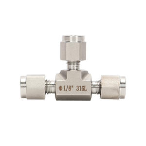 Conector Recto Tipo T de Acero Inoxidable Forjado con Doble Férula, Adaptadores Rápidos, Conectores a Prueba de Explosiones de Alta Presión - Product Image 1