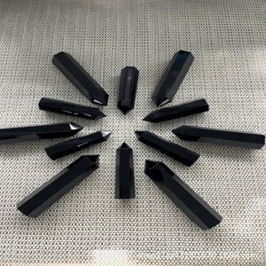 מגדל קריסטל אובסידיאן שחור טבעי לסיטונאות, למדיטציה, ריפוי, פנג שואי, טיפול בצ'אקרות רוחניות - Product Image 6