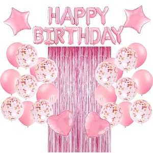 Suministros para Fiestas de <span class=keywords><strong>Cumpleaños</strong></span> al por Mayor, Decoración para Niñas, Decoración de Globos Rosas de Lujo, Set de Decoración para <span class=keywords><strong>Cumpleaños</strong></span> - Product Image 1