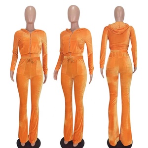 Set da <span class=keywords><strong>donna</strong></span> 2 pezzi 2023 abito <span class=keywords><strong>in</strong></span> <span class=keywords><strong>velluto</strong></span> oro massiccio <span class=keywords><strong>tuta</strong></span> Y2k <span class=keywords><strong>donna</strong></span> stile Casual felpa con cappuccio Set di pantaloni a zampa - Product Image 5