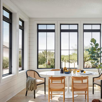 Ventanas de rejilla de aluminio con doble acristalamiento francés estándar de Australia Puertas de ventana coloniales modernas de doble acristalamiento para uso en apartamentos