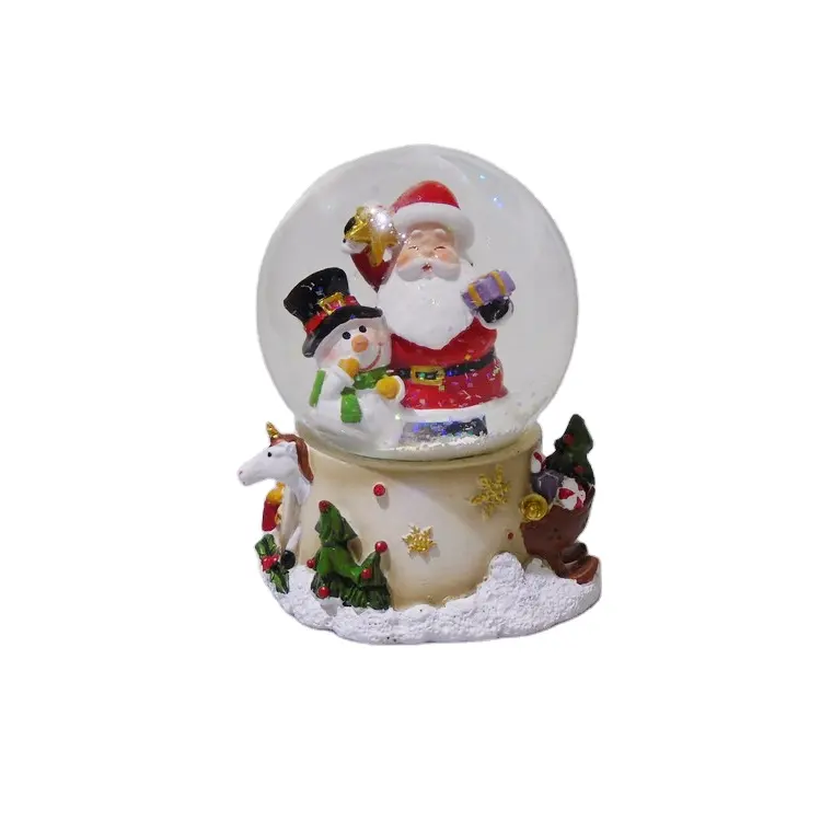 Globo de neve com boneca de natal para decorações