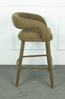 Chaise de bar moderne de luxe en tissu léger, chaise de salle à manger pour la maison, dossier simple, accoudoirs courbes, tabouret de bar haut design