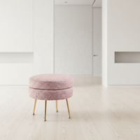 Pouf ottoman moderne de luxe avec pieds en métal, chaise de salle à manger en velours coloré pour restaurant, hôtel, café, villa