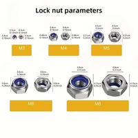 Nylon-Einsatz-Sicherungsmuttern-Sortiment M3 M4 M5 M6 M8 Sechskant-Selbstsicherungsmuttern Befestigungssortiment für Mechanische Reparaturarbeiten