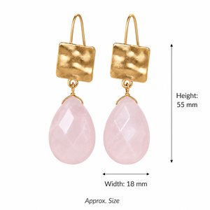 Orecchini pendenti vintage con pietra rosa, stile minimalista elegante, gioielli alla moda per donna, accessori per feste e uso quotidiano - Product Image 5