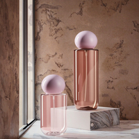 Flacon de parfum en plastique 100ml 150ml, couleur or, forme cylindrique, avec bouchon à bille, rechargeable, vaporisateur pour faux cils et lotion