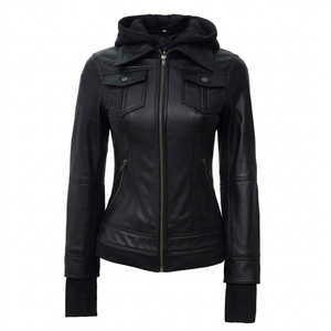Chaqueta de Cuero Genuino para Mujer, Precio de Mayoreo, Promoción |   Chaqueta de Cuero Auténtico para Mujer, Abrigo de Invierno Cálido y Elegante - Product Image 1