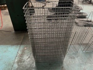 White <strong>Wire</strong> <strong>Baskets</strong> with Handles <strong>Wire</strong> Storage Organizer <strong>Baskets</strong> for Kitchen, Household Refrigerator for Cabinets - Product Image 4