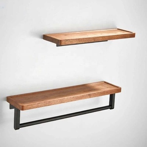 Estante de <span class=keywords><strong>Baño</strong></span>, Estante de Ducha con Toallero, Estante Esquinero de <span class=keywords><strong>Madera</strong></span> para <span class=keywords><strong>Baño</strong></span>, Montado en la Pared, Dorado Cepillado, Organizador de Cocina - Product Image 3