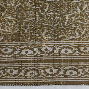 Edredón Kantha de Algodón Hecho a Mano con Estampado Índigo Dabu, Reversible, Ecológico, para Todas las Estaciones, Manta de Doble Cara - Product Image 3