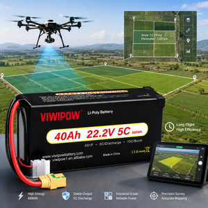 Baterai Original Pabrikan 40000mAh 6S 22.2V 5C Discharge untuk Drone Pemetaan & Survei, Baterai Semi Lithium Ion Populer - Product Image 5