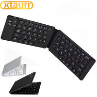 XTAURI Keyboard Mini Lipat Nirkabel Portabel Pengisian Daya USB Operasi Model Gunting untuk Penggunaan di Ponsel/Tablet/Komputer Kantor
