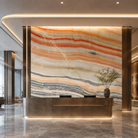 Dalles de comptoirs en onyx et marbre multicolores translucides, polies, étanches et rétroéclairées, de style moderne, pour usage hôtelier, de la marque Refine Stone Supply