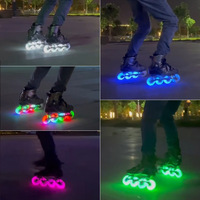 Patins à roulettes pour enfants et adultes, roues en polyuréthane PU lumineuses, patinage de vitesse, patinage en ligne, inspirés de l'aurore boréale