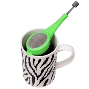 Infuseur à thé en vrac portable en plastique réutilisable avec piston en silicone intégré, vente en gros personnalisée - Product Image 5