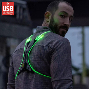 Veste LED de sécurité à haute visibilité, à fibres optiques, découpable, pour la course nocturne, vente chaude - Product Image 1