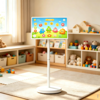 Pantalla Táctil Interactiva Inalámbrica Android de 27 Pulgadas con Soporte de Piso, Batería y Señalización Digital LCD para Uso Doméstico